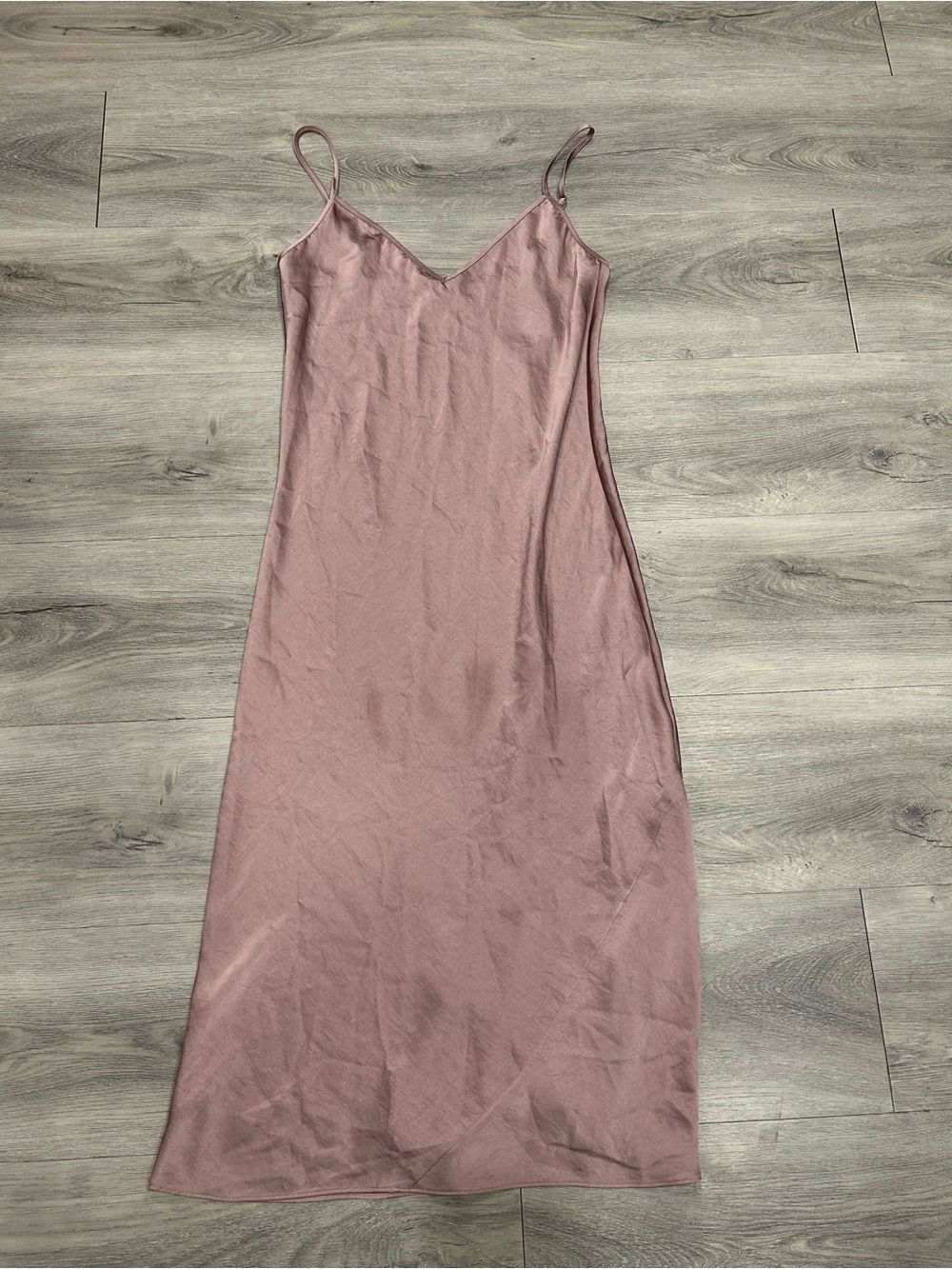 Wilfred Dusty Rose Maxi Slip Dress with Spaghetti Straps